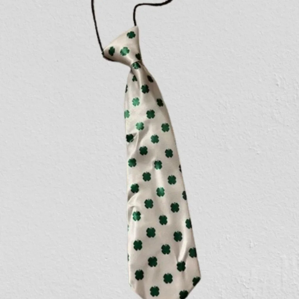 Shamrock Print Satin Tie